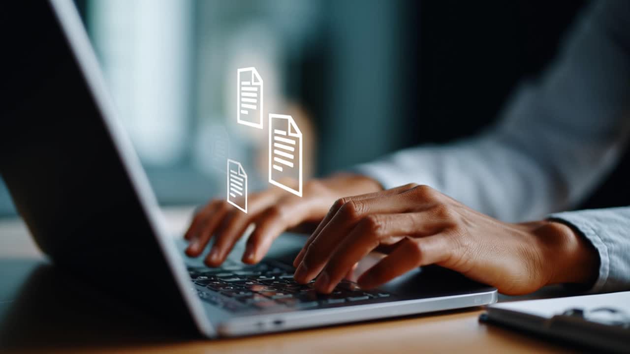 Typing on a Laptop with File Transfer