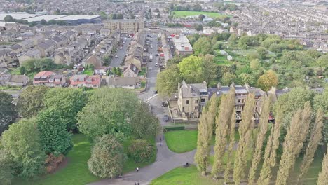 cottages and residential buildings of bradford were captured from the air