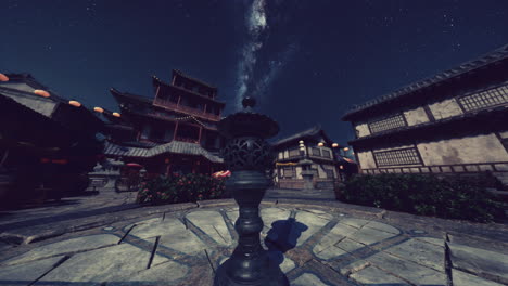 night view of a chinese village