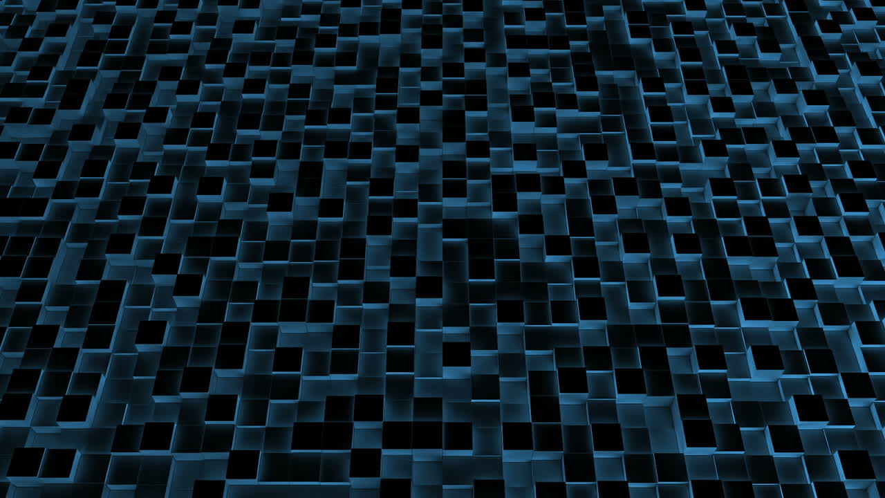 Blue illuminated blocks moving in up and down pattern