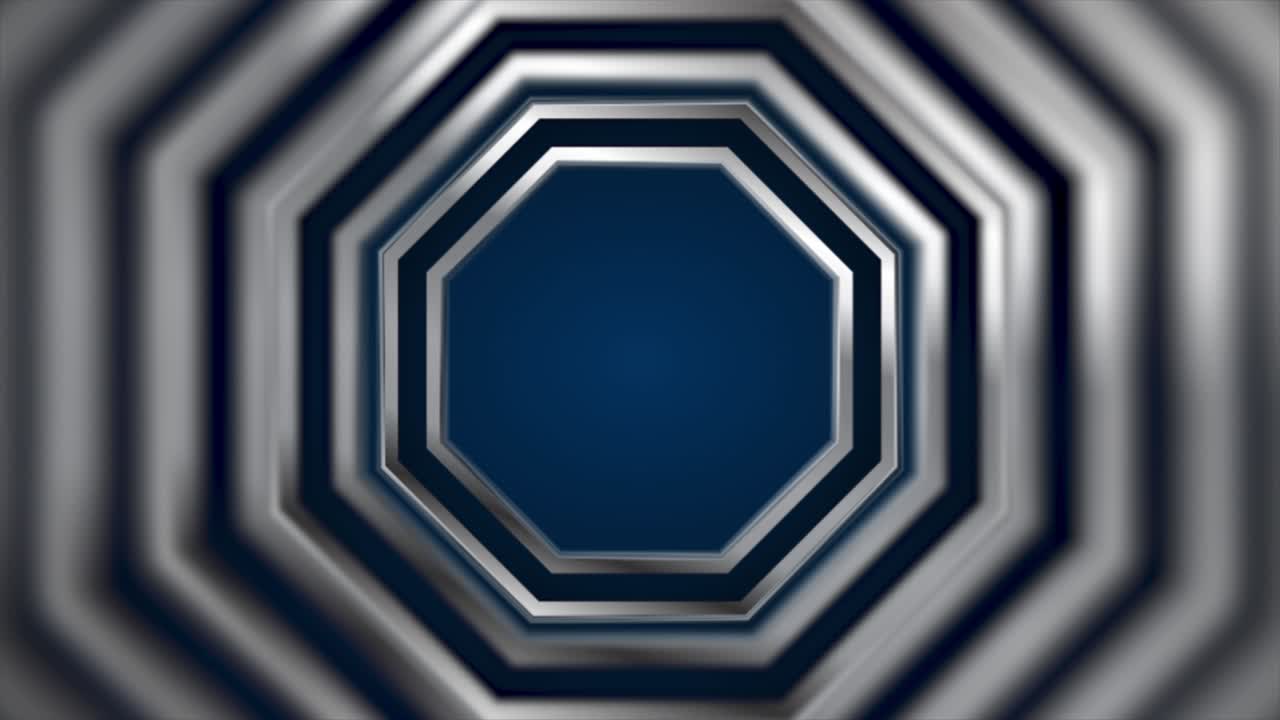 Metallic octagon shapes abstract technology video animation