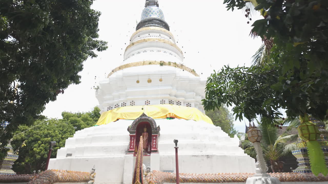 Wat Ket Karam Temple Stupa In Chiang Mai, Thailand. Parallax Shot