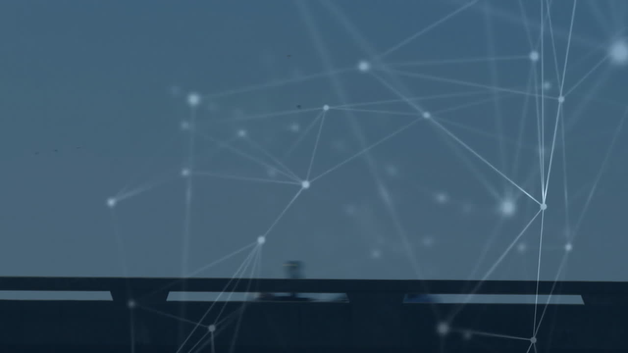 Animation of network of connections over road