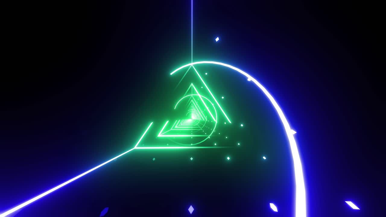 Neon Triangle Tunnel Visual