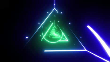 neon triangle tunnel visual