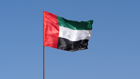 bandera de los emiratos árabes unidos. camara lenta