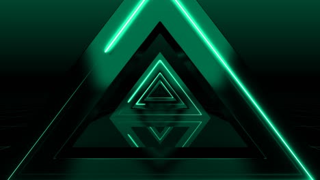 turquesa animación 3d corredor de triángulo de bucle abstracto