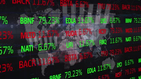animation of financial data processing over world map