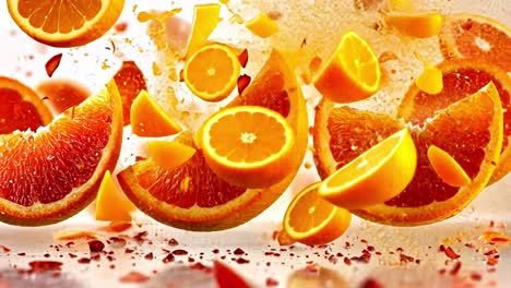 exploding oranges and citrus splash