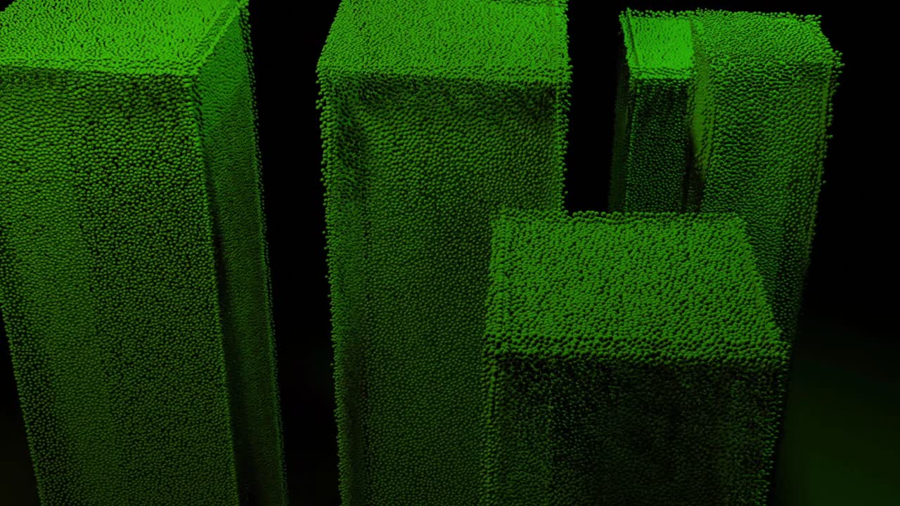 estructuras cúbicas verdes abstractas