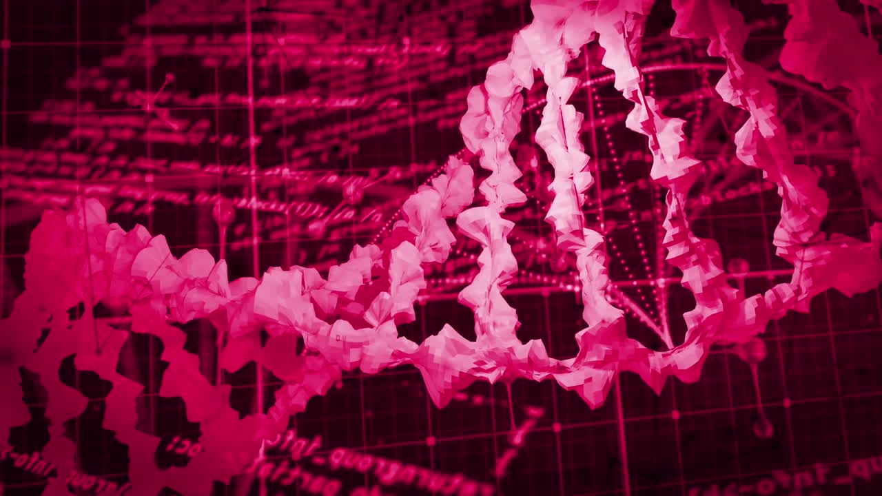 검은 바탕에 의료 데이터 처리의 애니메이션