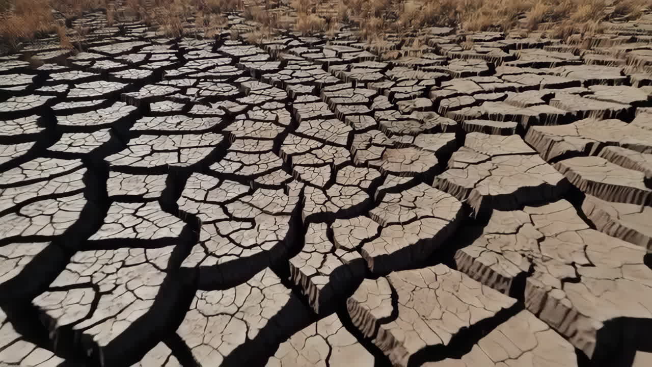 건조 된 균열 된 땅