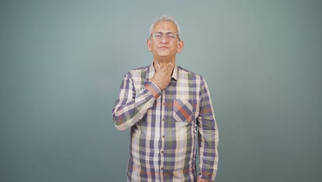 hombre con dolor de garganta.