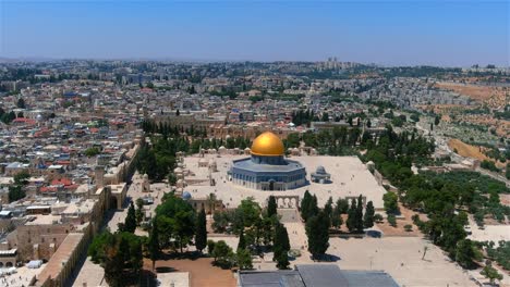 la ciudad antigua de jerusalem cúpula de la roca al aqsa, aérea
