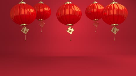 linterna de animación de estilo chino sobre fondo rojo. feliz año nuevo chino