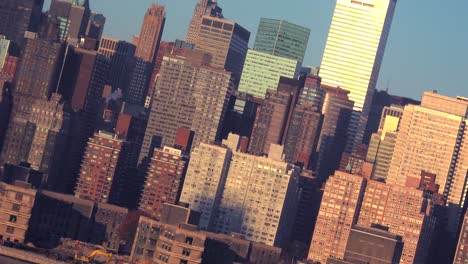 a skewed angle of high rises in manhattan new york city