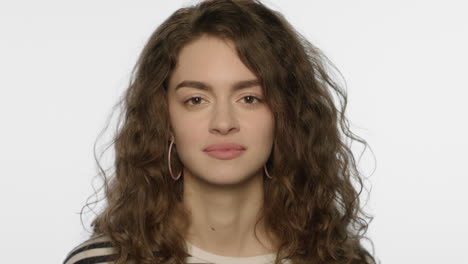 young woman nodding in studio