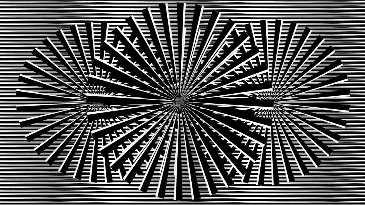 rueda giratoria o ventilador en blanco y negro