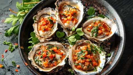 delicious oysters with tomato salsa