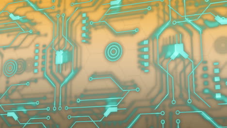 animación de conexiones y procesamiento de datos a través de placas de circuitos