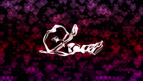 saludo o mensaje de texto de amor que comienza con una forma abstracta y arrugada y luego se convierte en amor en una fina caligrafía: se puede reproducir en un bucle sin fin e infinito.