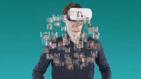 Animación-De-Retratos-De-Personas-Diversas-Sobre-Empresarios-Usando-Auriculares-Vr