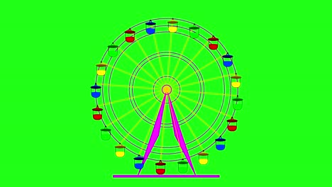rueda de la fortuna colorida en un fondo de pantalla verde. animación 4k.