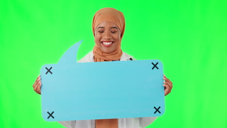 mujer musulmana, pantalla verde