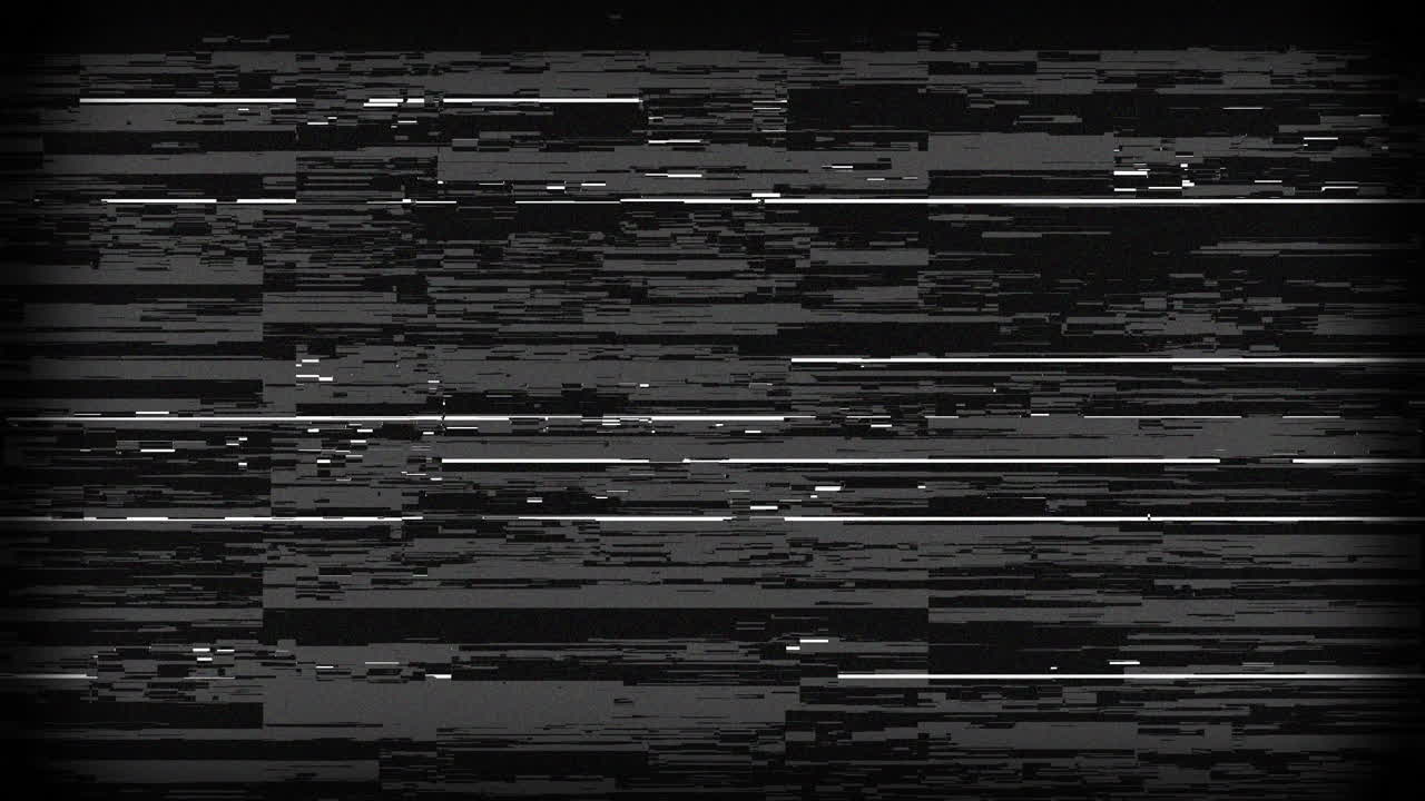 Digital Glitch Static Noise and Horizontal Lines