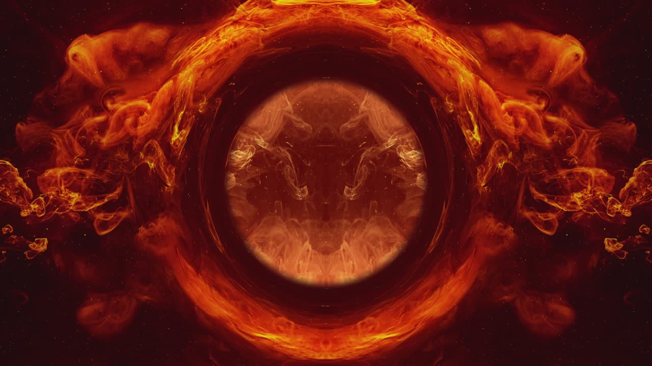 gota de tinta de agua color flujo de niebla mezcla de humo naranja