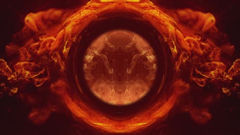 gota de tinta de agua color flujo de niebla mezcla de humo naranja