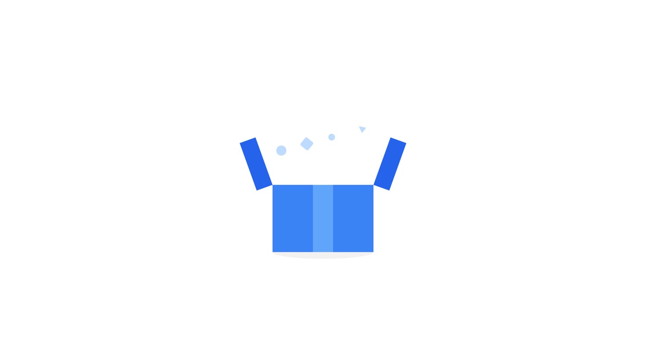 Animated Blue Gift Box Opening and Closing