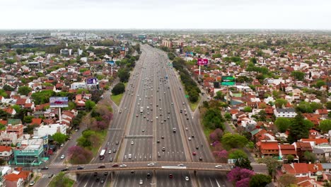 aerial drone view of the pan-american highway, the longest motorable road in the world