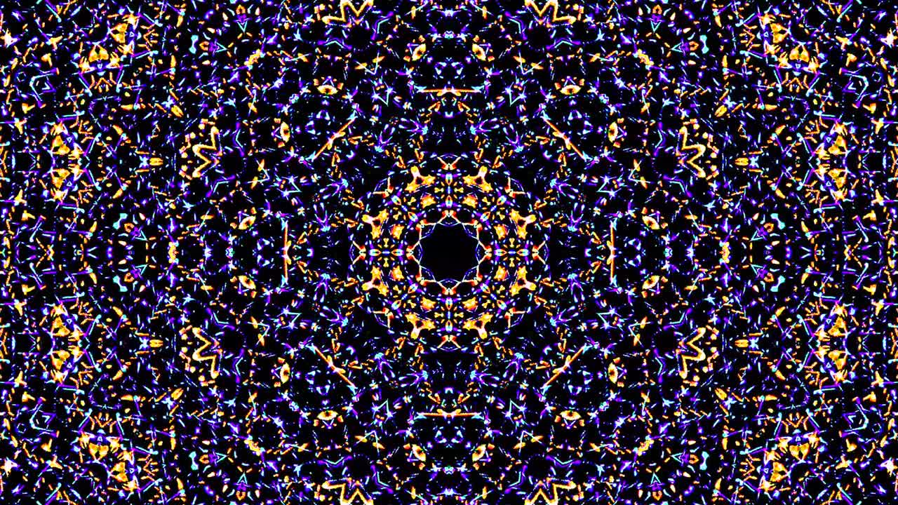 hermoso caleidoscopio abstracto que brilla, una luz radiante que regula los movimientos sutiles