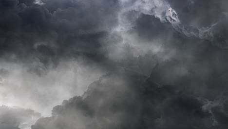 a thunderstorm inside a gray cumulus cloud 4k