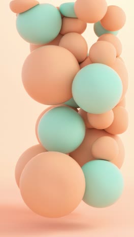 abstract composition of pastel-colored spheres