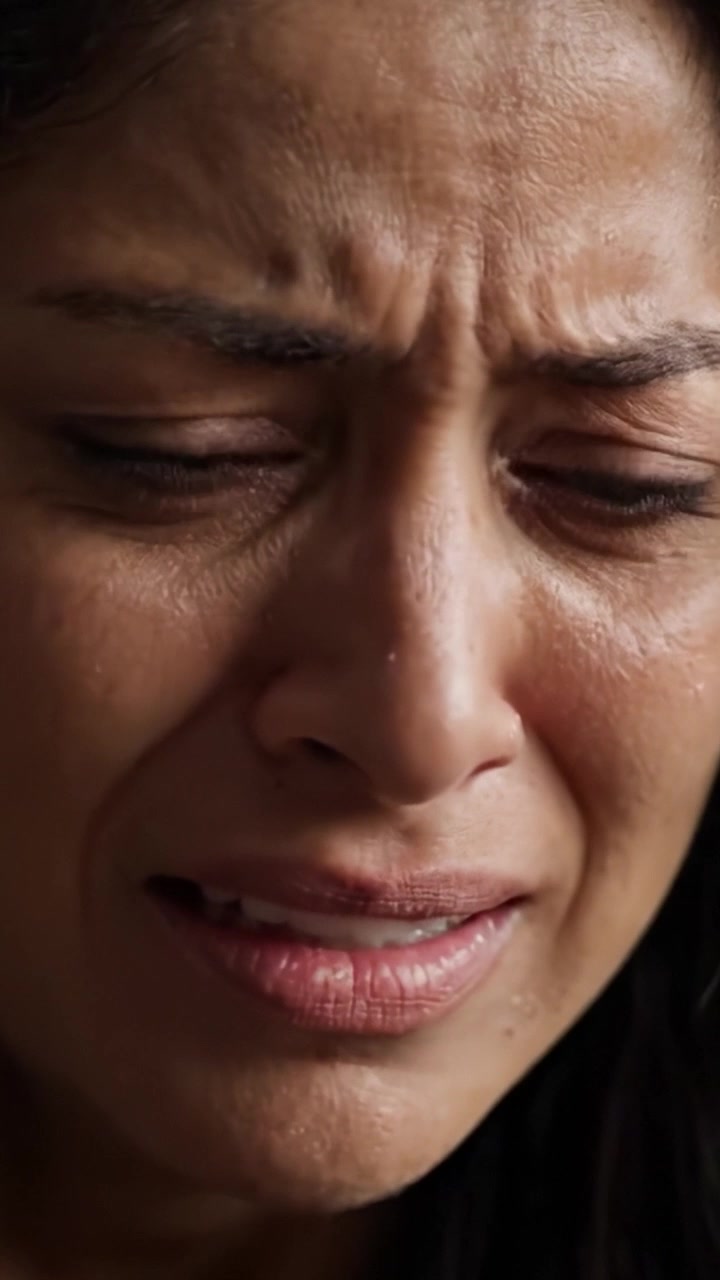 Lucha emocional: un primer plano de la expresión llorosa de una mujer que captura sentimientos profundos de tristeza y vulnerabilidad en el momento de angustia.