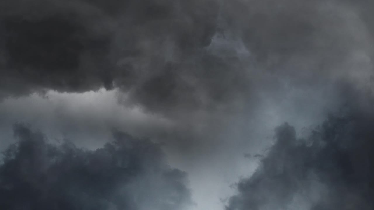 view of a thunderstorm that flashed across the dark sky