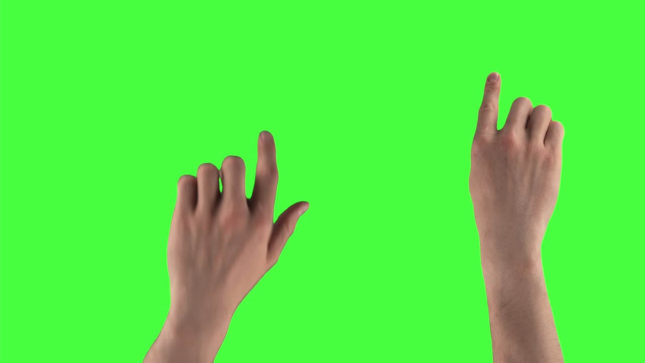 Pack of 20 gestures made by male hands to control the touch screen on a alpha channel background