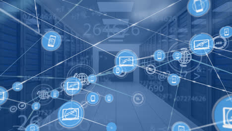 Animation-of-network-of-connections-with-digital-icons-over-computer-servers