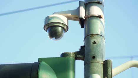 security camera on traffic light pole