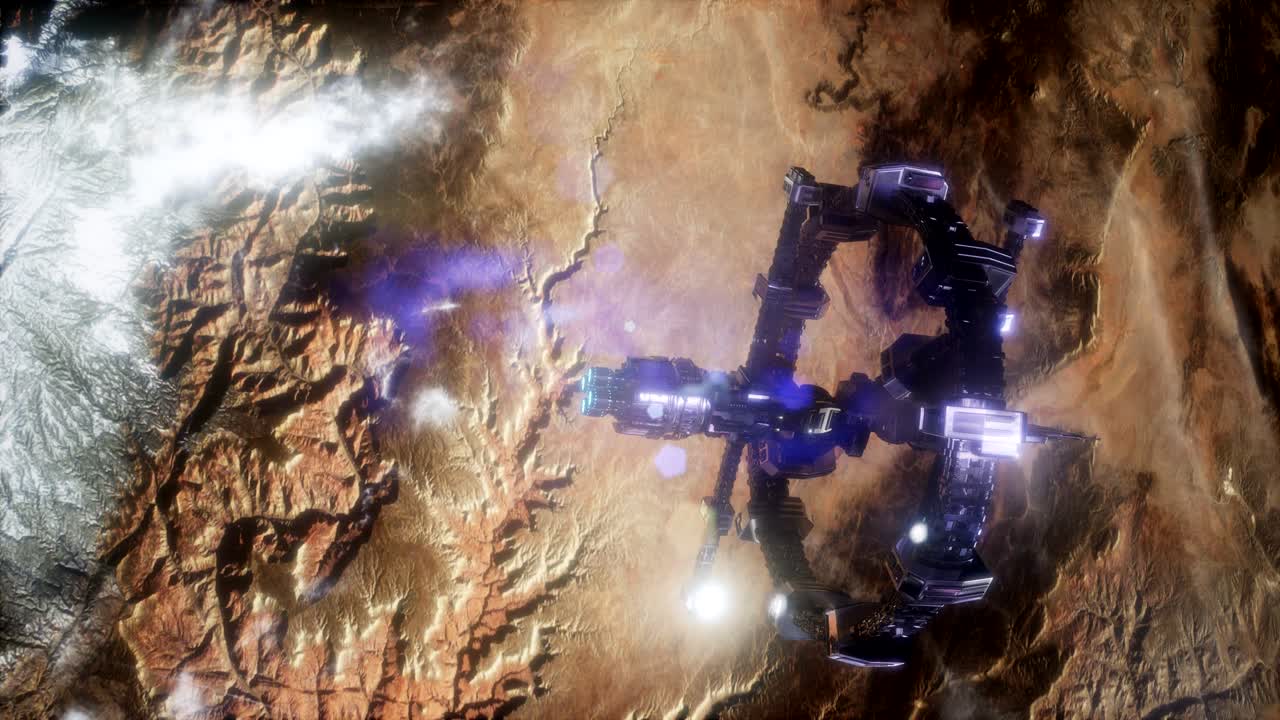 la tierra y la nave espacial. nave espacial sobre la tierra