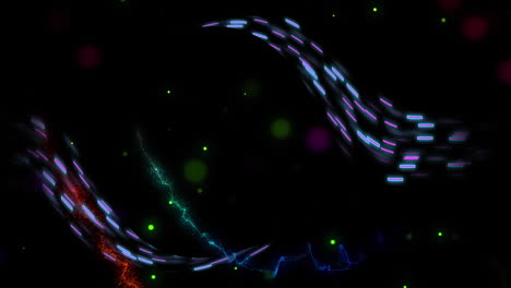 animación de rastros luminosos de transferencia de datos que se mueven en movimiento rápido