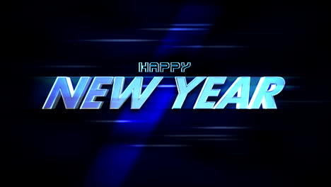 motion effect happy new year text on black gradient