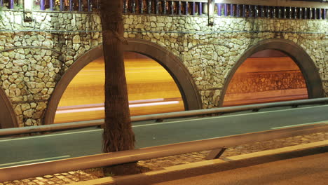 traffic passing under tunnel