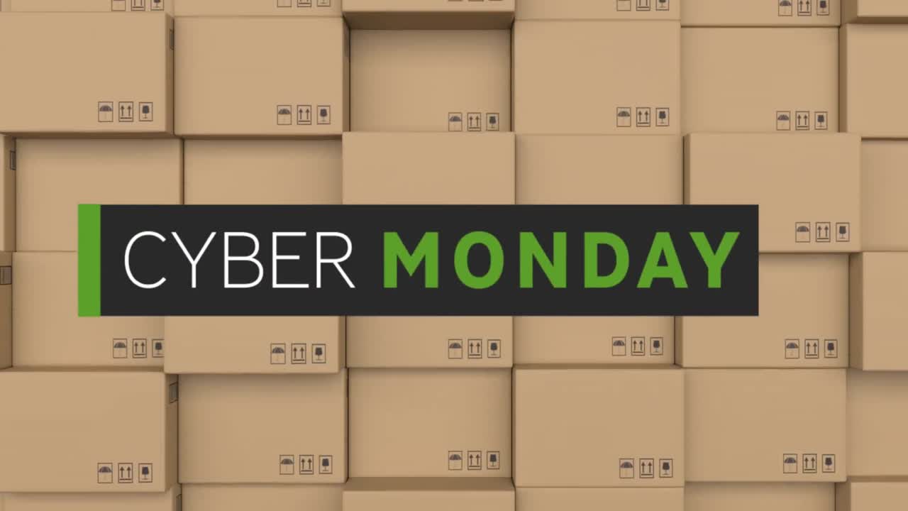 Cyber Monday with parcels stacked up