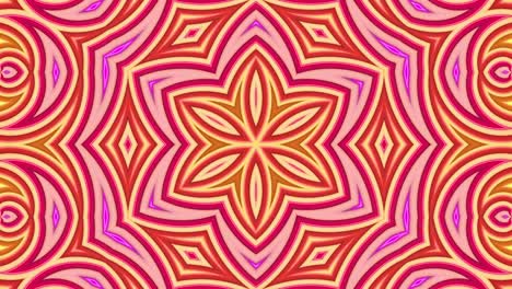 3d astratto sfondo luminoso senza cuciture in 4k con nastri arancioni rossi. strisce arancione rosse si muovono ciclicamente in geometria semplice stile creativo di cartone animato. animazione liscia in loop. 22 caleidoscopio