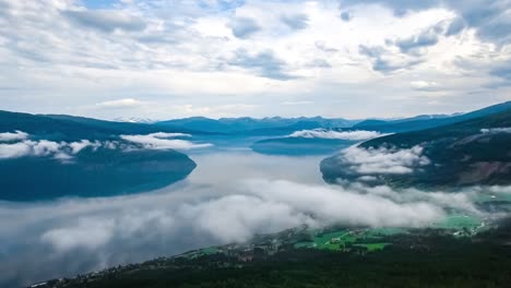 aerial footage beautiful nature norway.