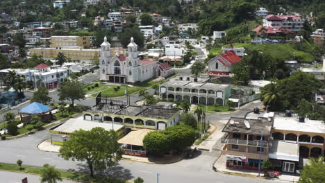 coastal town of samana between the lush rainforest and the atlantic ocean in dominican republic