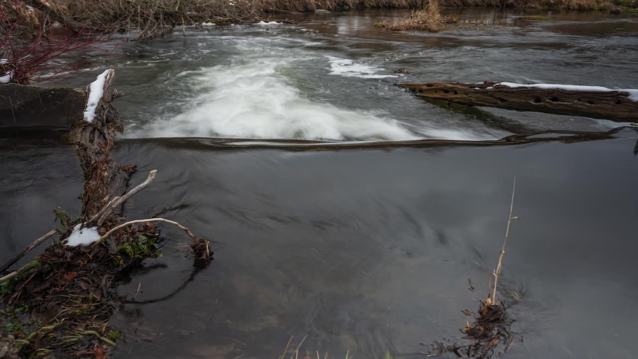 Water Flowing Over Waterfall At The Credit River In Caledon, Time Lapse